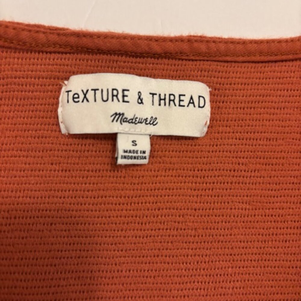 Madewell Texture & Thread Burnt Orange Y2K Tie Front Crop Top Womens XS - Picture 4 of 4